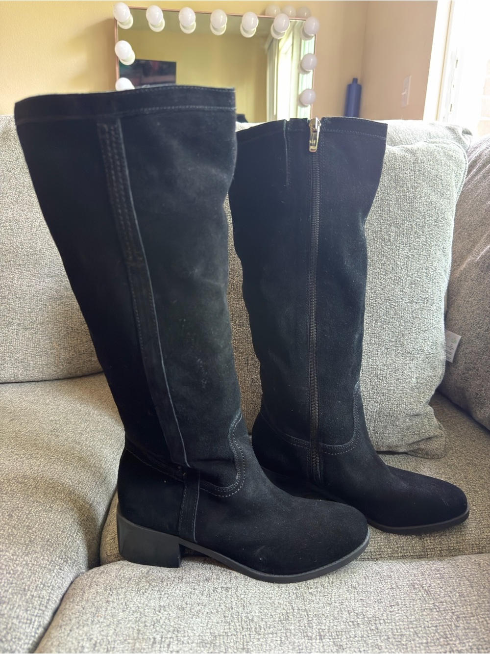Marc Fisher Black Suede Over-the-Knee Boots